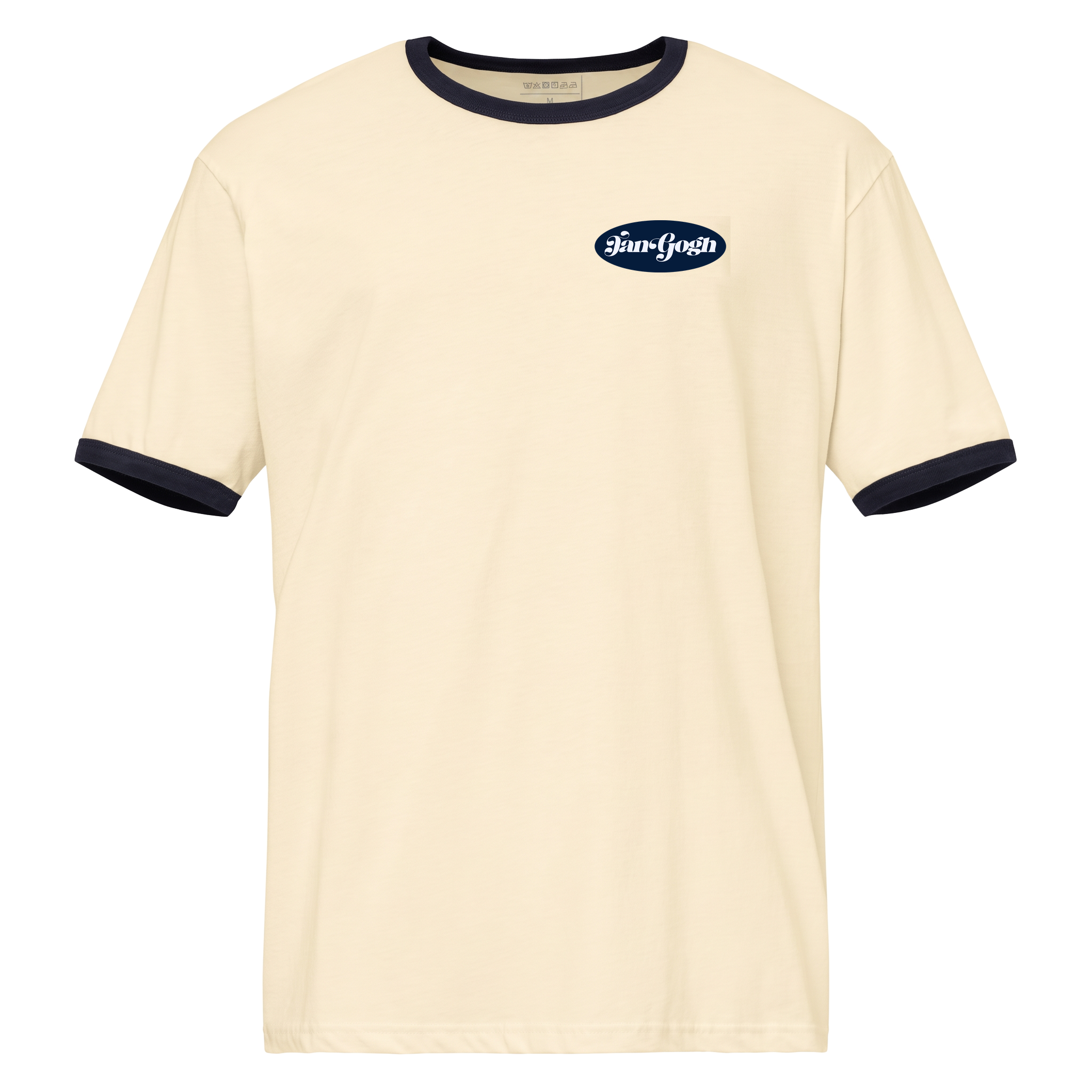 Front of the Tan Gogh Flagship Ringer Tee